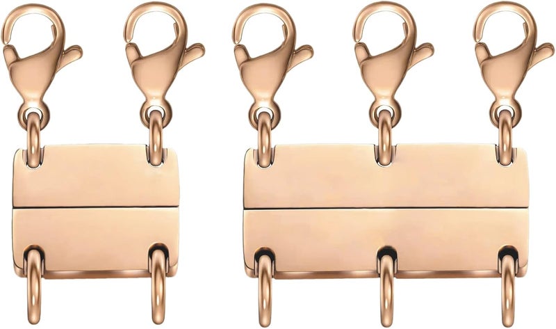 MKCYD Multi Necklace Layering Clasp Strong Magnetic Clasps, Gold and Silver Necklace Separator for Layering, Multiple Jewelry Closures for Layered Look - Image 1